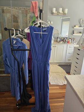 Universal Thread Blue Linen-Blend jumpsuit - Size S